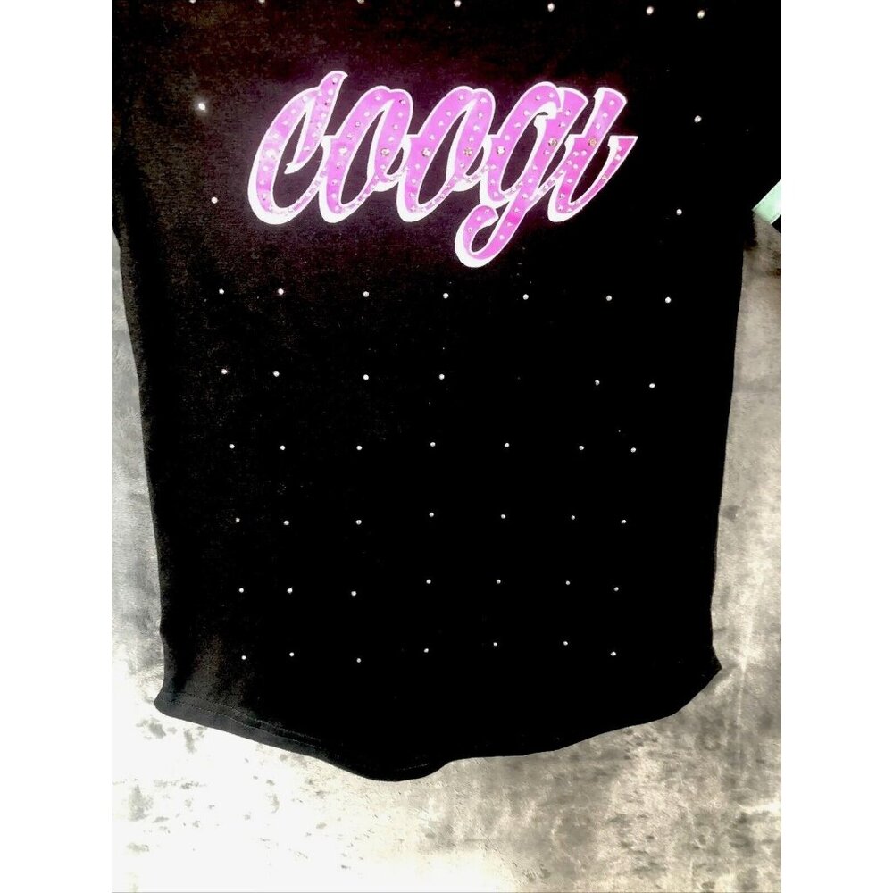 Coogi Girls Black Rhinestone Logo T-Shirt Size 14/16 Cotton/Polyester Blend - Picture 6 of 15